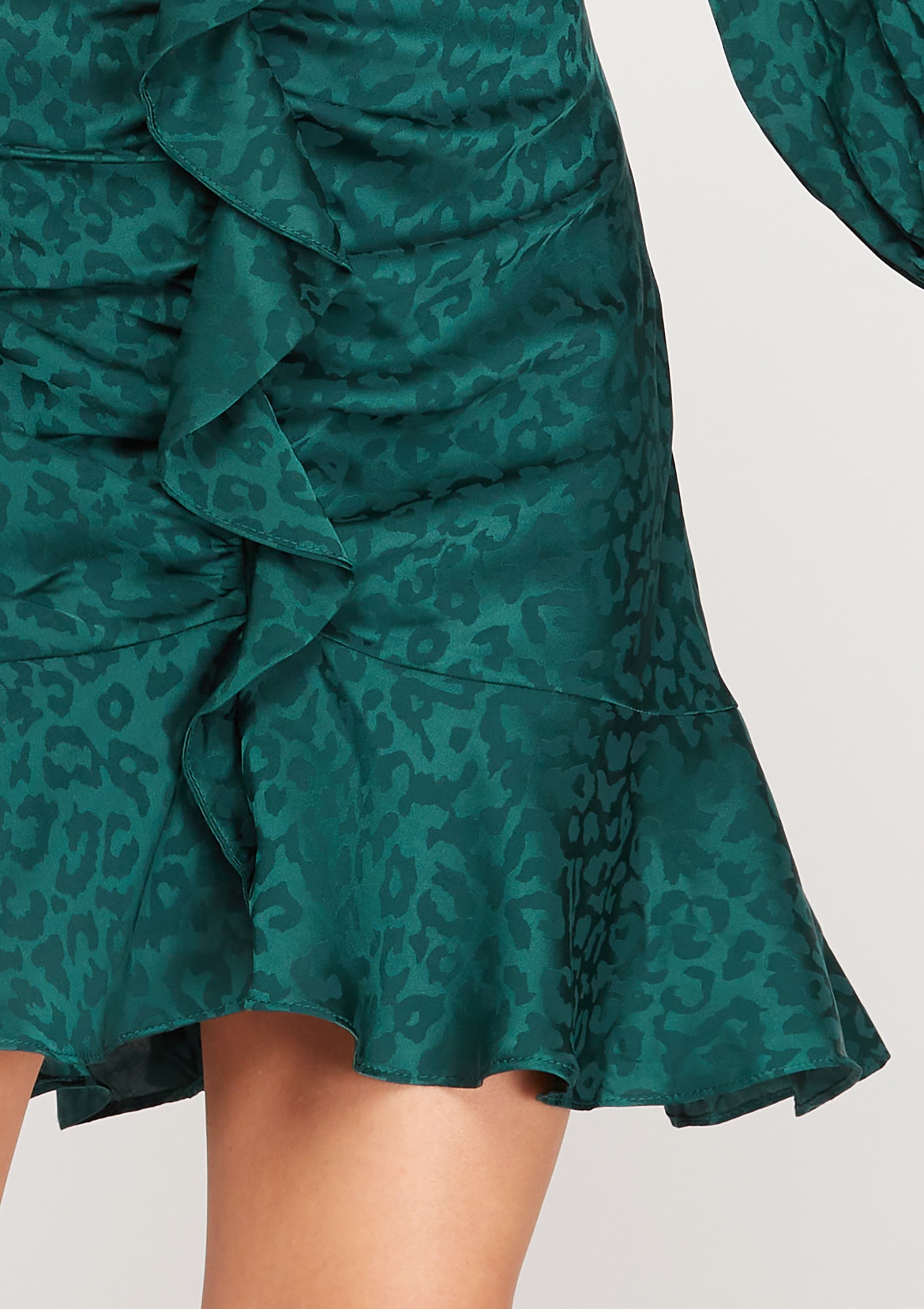 Leopard Print Ruffled Dress
