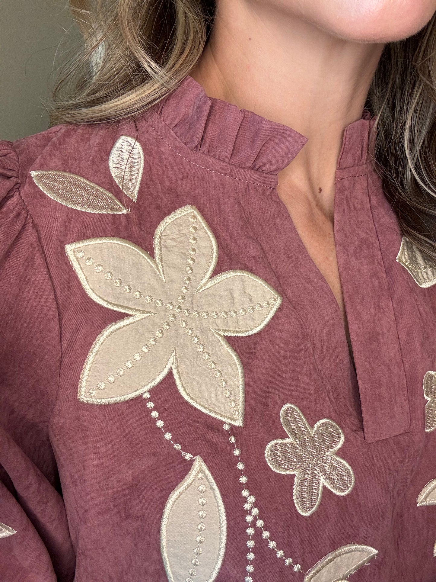 Mauve Washed Suede Top