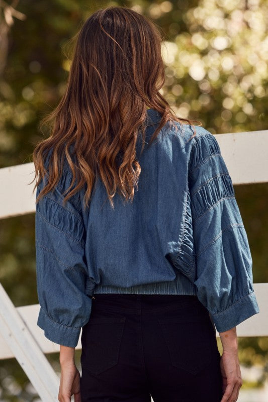 Lightweight Denim Zip Jacket