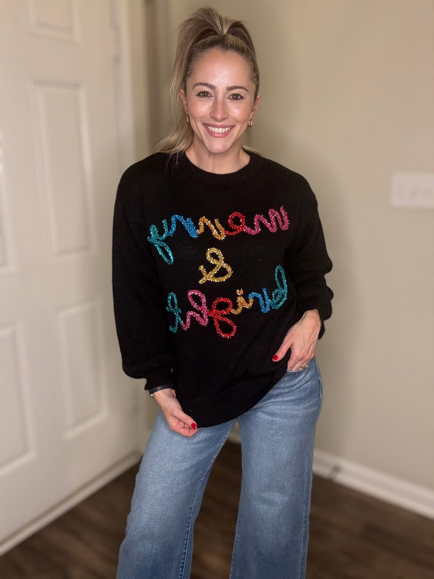 Merry & Bright Tinsel Sweater