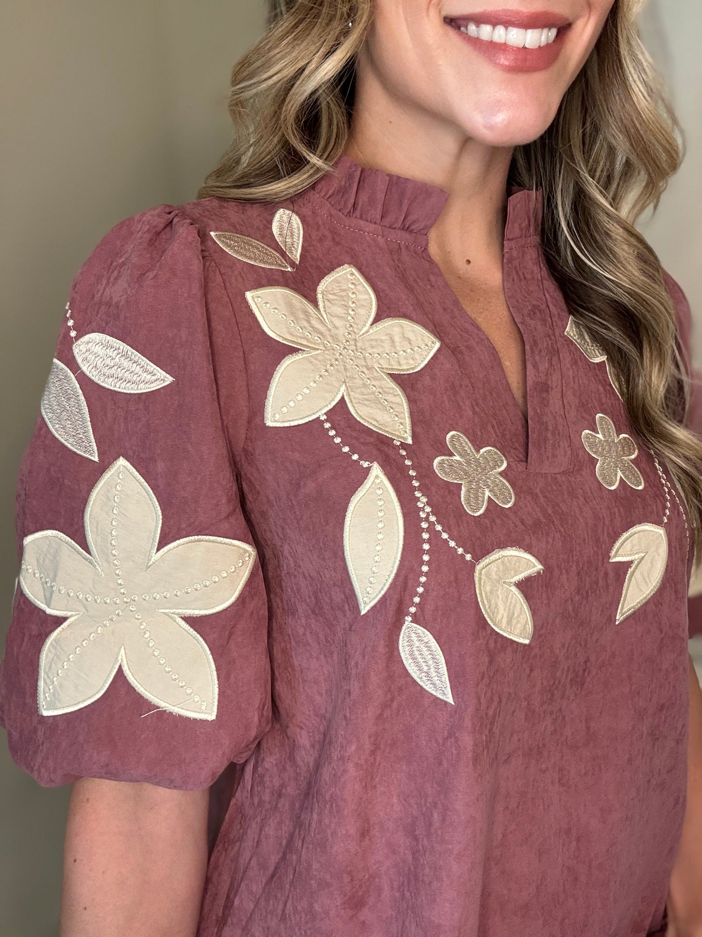 Mauve Washed Suede Top