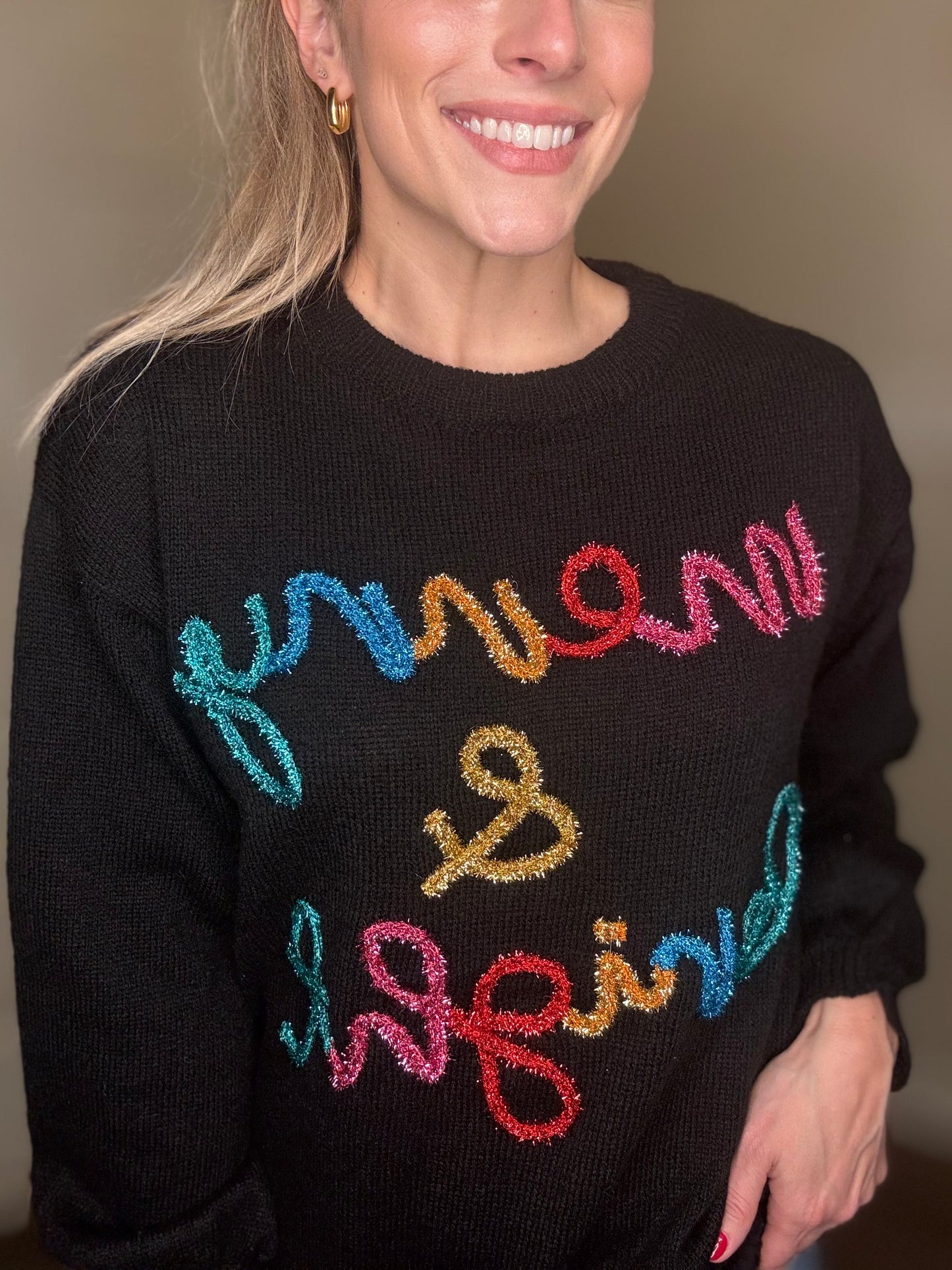 Merry & Bright Tinsel Sweater