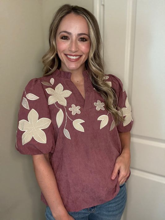 Mauve Washed Suede Top