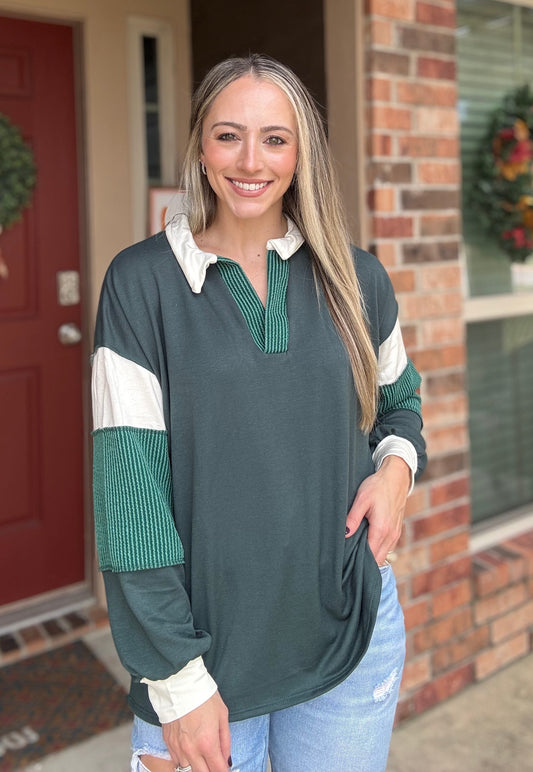 Color block pullover