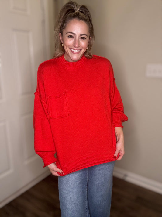 Red Oversized Sweater
