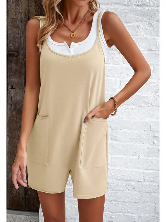 V-Neck Jersey Romper (S- XL)